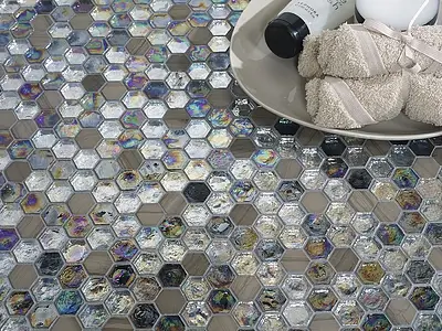 Mosaico, Color multicolor, Cristal, 29x30 cm, Acabado Satinado