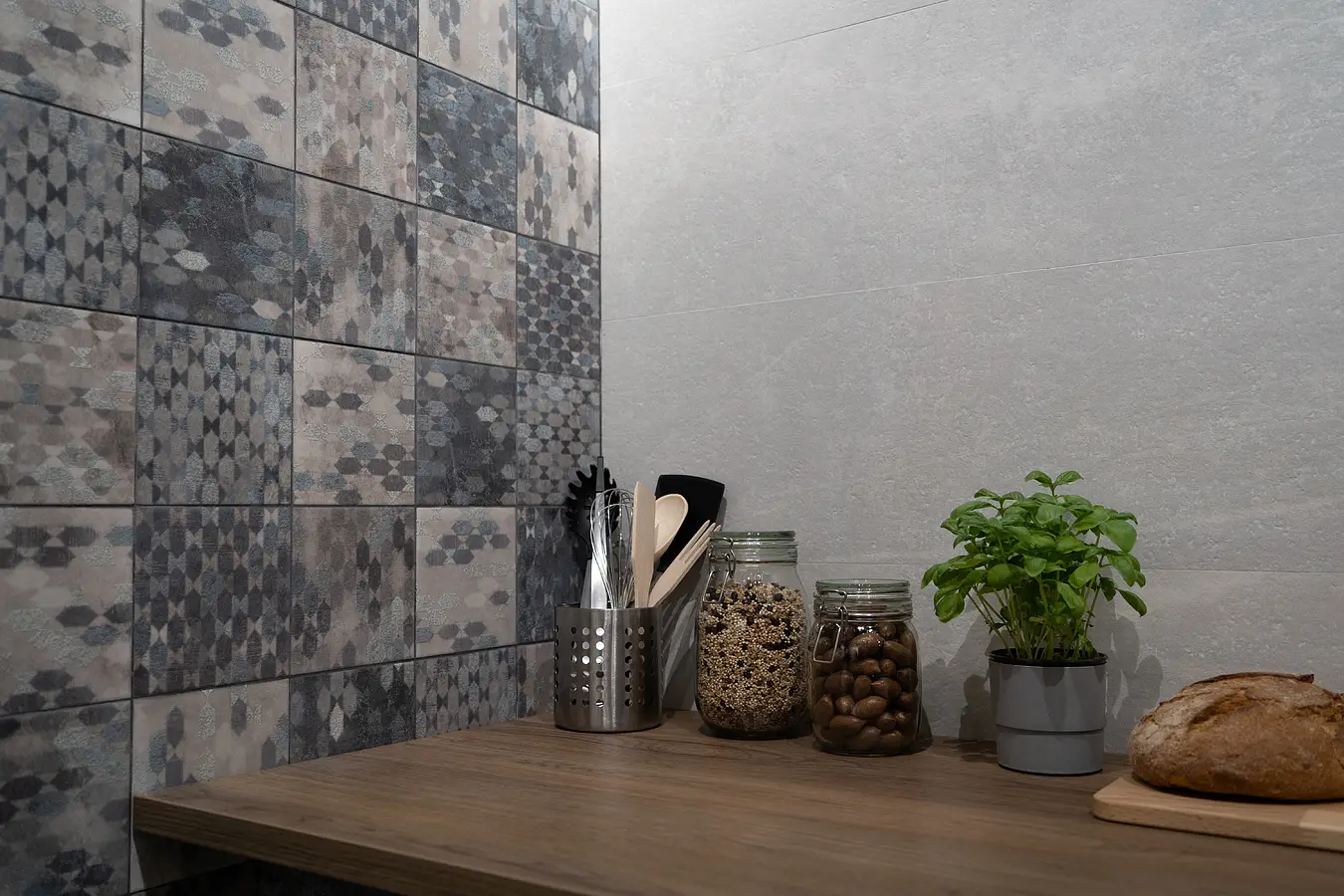 Background tile, Effect other stones, Color beige, Ceramics, 30x90 cm, Finish matte