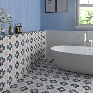 Mosaic effect tiles, Color multicolor, Glazed porcelain stoneware, 20x20 cm, Finish antislip