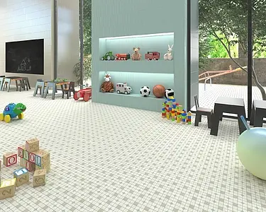 Mosaic effect tiles, Color multicolor, Glazed porcelain stoneware, 20x20 cm, Finish antislip
