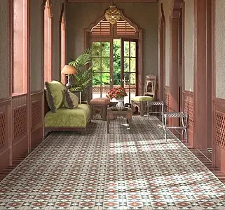 Mosaic effect tiles, Color multicolor, Glazed porcelain stoneware, 20x20 cm, Finish antislip