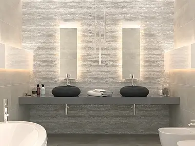 Background tile, Effect concrete, Color beige,grey, Ceramics, 30x90 cm, Finish matte