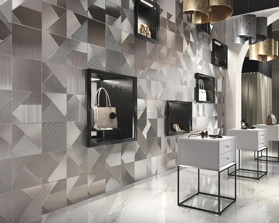 Background tile, Color grey, Ceramics, 25x25 cm, Finish semi-gloss