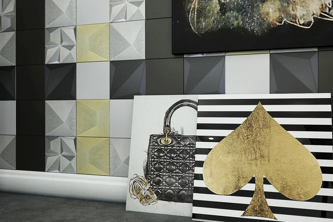 Background tile, Effect unicolor, Color black, Ceramics, 25x25 cm, Finish matte