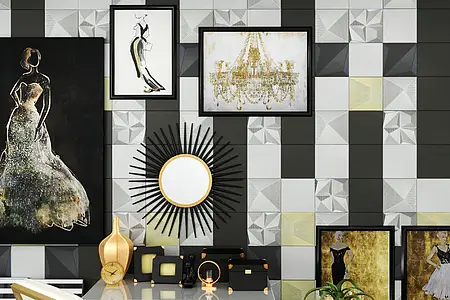 Background tile, Effect unicolor, Color black, Ceramics, 25x25 cm, Finish matte
