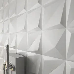 Background tile, Effect unicolor, Color white, Ceramics, 25x25 cm, Finish matte