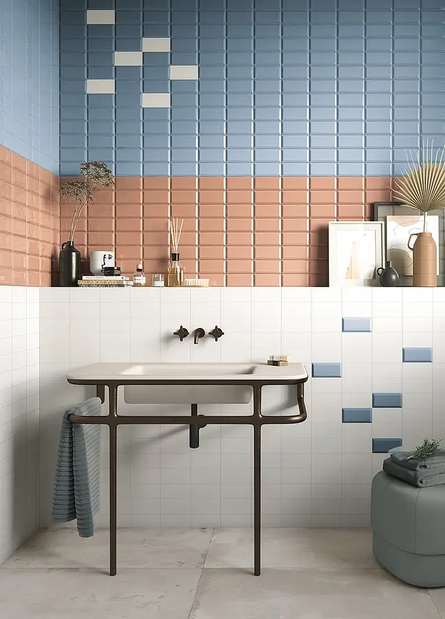 Background tile, Effect unicolor, Color white, Style metro, Ceramics, 7.5x15 cm, Finish glossy