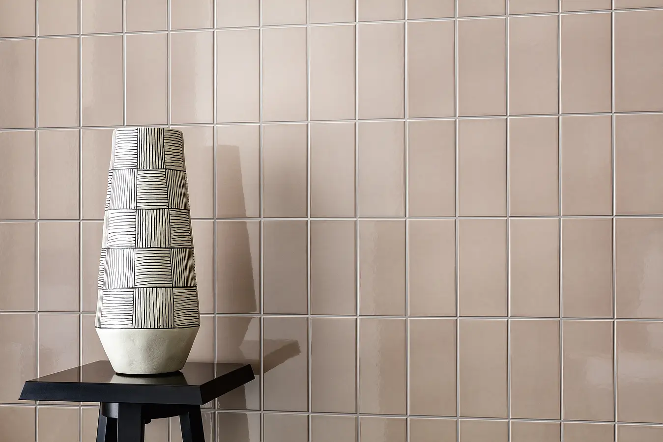 Azulejo base, Efecto monocolor, Color beige, Estilo metro, Cerámica, 7.5x15 cm, Acabado brillo