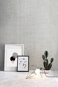 Mosaik flise, Effekt beton, Farve hvid, Glaseret porcelænsstentøj, 30x30 cm, Overflade skridsikker