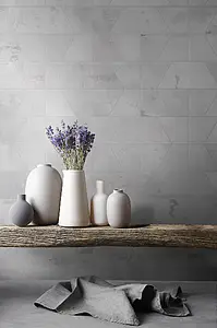 Mosaik flise, Effekt beton, Farve grå, Glaseret porcelænsstentøj, 20x48 cm, Overflade skridsikker