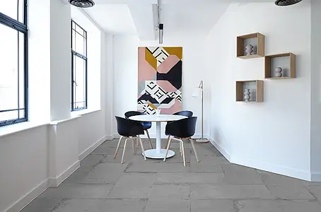 Grundflise, Effekt beton, Farve grå, Glaseret porcelænsstentøj, 45x90 cm, Overflade skridsikker