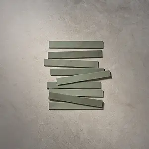 Background tile, Color green, Glazed porcelain stoneware, 4.6x37.5 cm, Finish matte