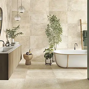 Background tile, Effect other stones, Color beige, Glazed porcelain stoneware, 60x90 cm, Finish antislip