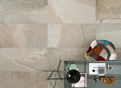 Effekt sten, Farve grå, Grundflise, Glaseret porcelænsstentøj, 60.4x121 cm, Overflade skridsikker
