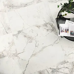 Background tile, Effect stone,other marbles, Color white, Glazed porcelain stoneware, 60x120 cm, Finish matte
