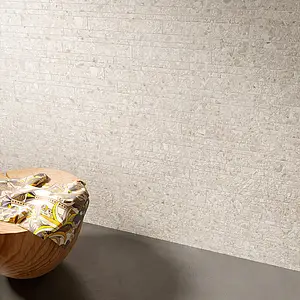 Mosaik, Textur sten,ceppo di gré, Färg beige,vit, Glaserad granitkeramik, 29x30 cm, Yta halksäker