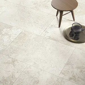 Background tile, Effect limestone, Color white, Glazed porcelain stoneware, 60x90 cm, Finish antislip