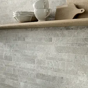 Mosaic tile, Effect limestone, Color grey, Glazed porcelain stoneware, 29x30 cm, Finish antislip