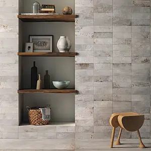 Background tile, Effect metal, Color grey, Glazed porcelain stoneware, 10x30 cm, Finish matte