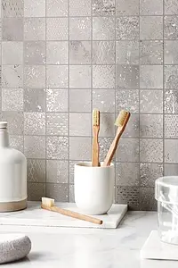 Mosaik, Textur metall, Färg grå, Glaserad granitkeramik, 30x30 cm, Yta matt