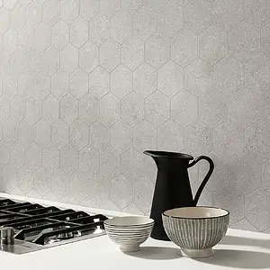 Mosaic tile, Effect concrete, Color grey, Glazed porcelain stoneware, 29.5x34 cm, Finish antislip
