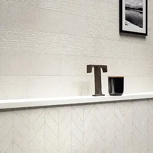 Mosaic tile, Effect concrete, Color white, Glazed porcelain stoneware, 30x31 cm, Finish antislip