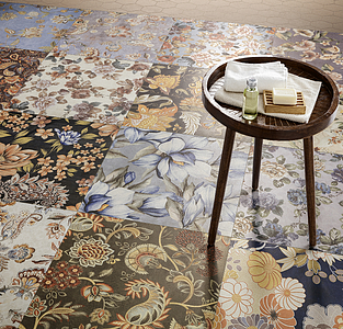 Płytki bazowe, Kolor multicolor, Styl patchwork, Gres szkliwiony, 60x60 cm, Powierzchnia antypoślizgowa