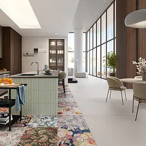 Background tile, Color white, Glazed porcelain stoneware, 120x120 cm, Finish antislip