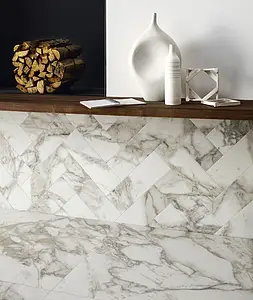 Carrelage, Effet autres types de marbre, Teinte blanche, Grès cérame émaillé, 60x120 cm, Surface mate