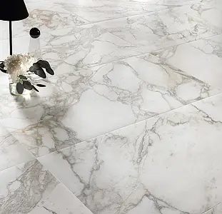 Piastrella di fondo, Effetto altri tipi di marmo, Colore bianco, Gres porcellanato smaltato, 60x120 cm, Superficie opaca