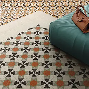 Effekt marokkanske fliser,terrazzo, Farve med flere farver, Grundflise, Glaseret porcelænsstentøj, 20x20 cm, Overflade skridsikker