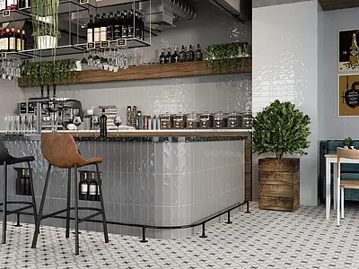 Background tile, Effect faux encaustic tiles, Color grey, Unglazed porcelain stoneware, 20x20 cm, Finish antislip