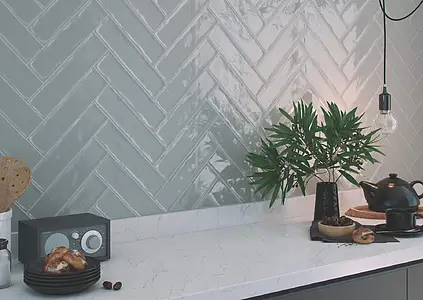 Background tile, Effect unicolor, Color grey, Ceramics, 7.5x30 cm, Finish glossy