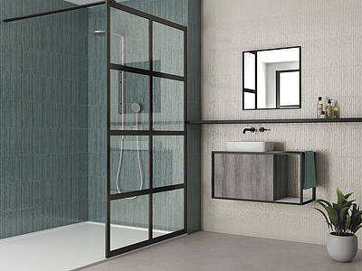 Mosaic effect tiles, Color white, Ceramics, 15x30 cm, Finish glossy