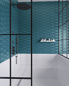 Background tile, Effect unicolor, Color white, Ceramics, 15x30 cm, Finish glossy