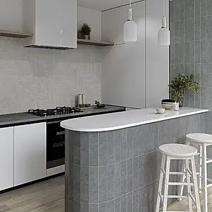 Background tile, Effect concrete, Color grey, Ceramics, 7.5x30 cm, Finish matte