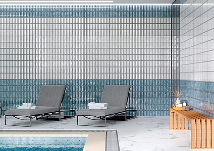 Mosaic effect tiles, Effect crackle glaze, Color white, Ceramics, 15x30 cm, Finish glossy