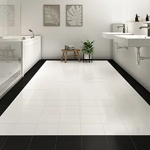 Background tile, Effect unicolor, Color white, Glazed porcelain stoneware, 20x20 cm, Finish antislip