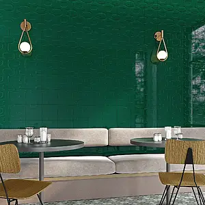 Background tile, Effect unicolor, Color green, Ceramics, 20x20 cm, Finish glossy