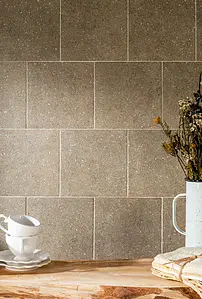 Background tile, Effect concrete, Color brown, Glazed porcelain stoneware, 20x20 cm, Finish antislip