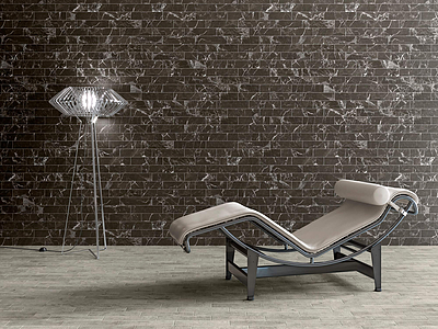 Background tile, Effect other marbles, Color black, Ceramics, 7.5x30 cm, Finish matte