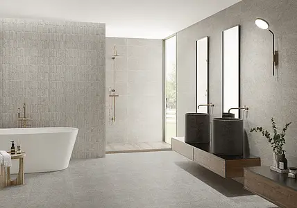 Background tile, Effect other stones, Color white, Glazed porcelain stoneware, 58x58 cm, Finish matte