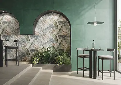 Background tile, Color green, Glazed porcelain stoneware, 60x120 cm, Finish matte
