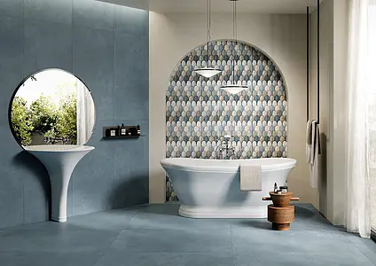 Background tile, Effect unicolor, Color navy blue, Unglazed porcelain stoneware, 60x120 cm, Finish matte