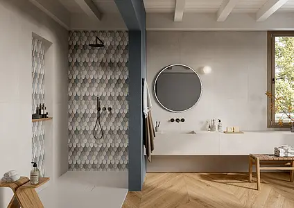 Background tile, Effect unicolor, Color white, Unglazed porcelain stoneware, 60x120 cm, Finish matte