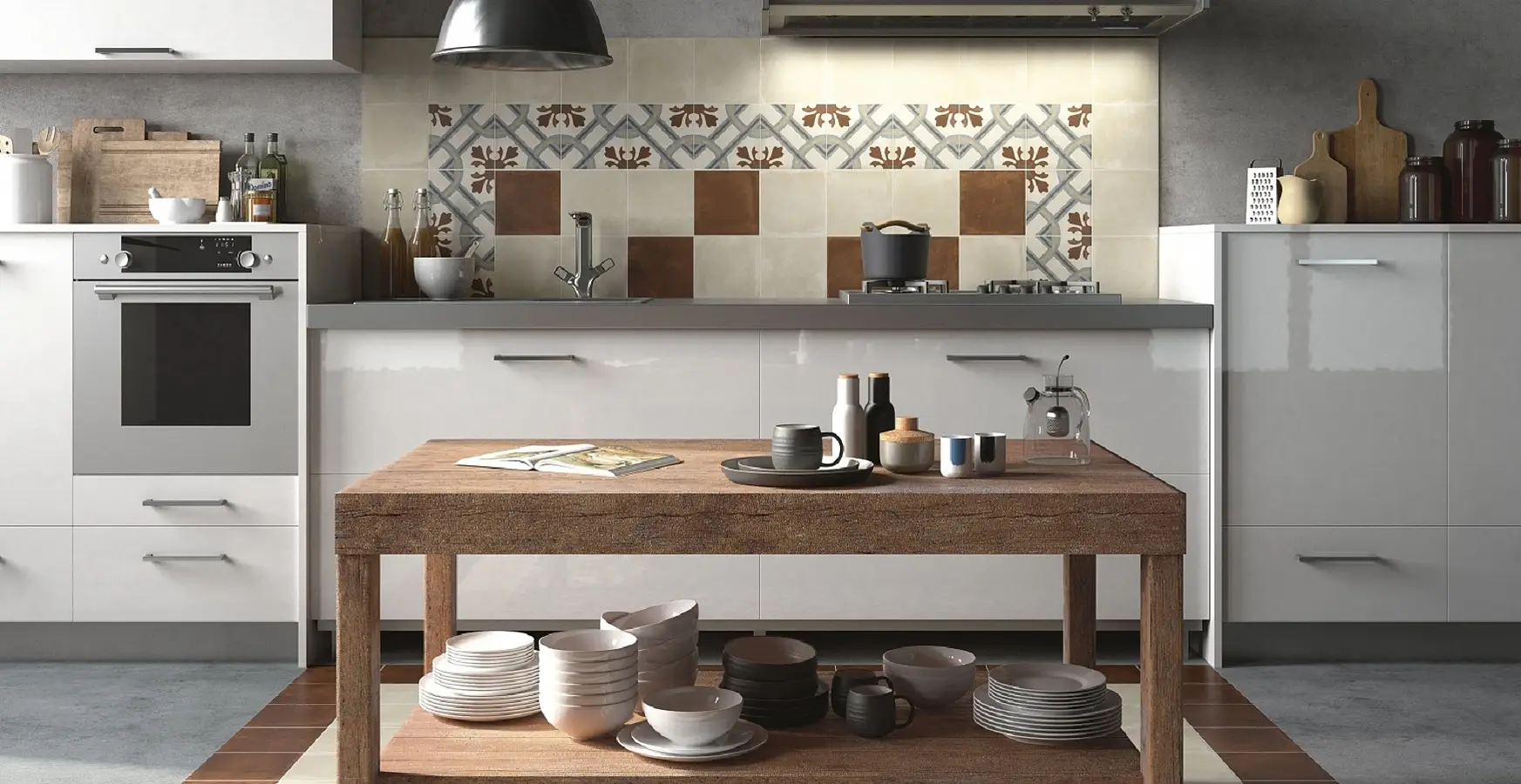 Background tile, Effect terracotta, Color beige, Glazed porcelain stoneware, 20x20 cm, Finish antislip