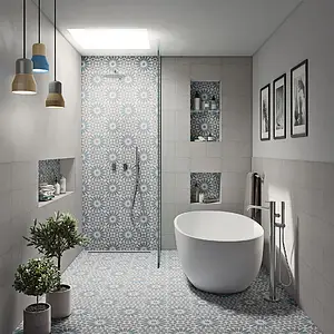 Background tile, Effect unicolor, Color beige,white, Glazed porcelain stoneware, 20x20 cm, Finish antislip