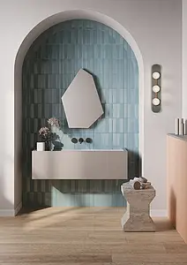 Background tile, Effect unicolor, Color sky blue, Ceramics, 5x20 cm, Finish glossy