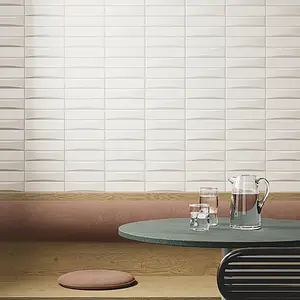 Background tile, Effect unicolor, Color white, Ceramics, 5x20 cm, Finish matte