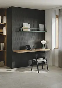 Background tile, Effect unicolor, Color black, Ceramics, 5x20 cm, Finish matte